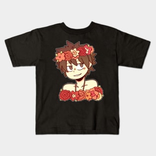 Gray Flower Crown sticker Kids T-Shirt